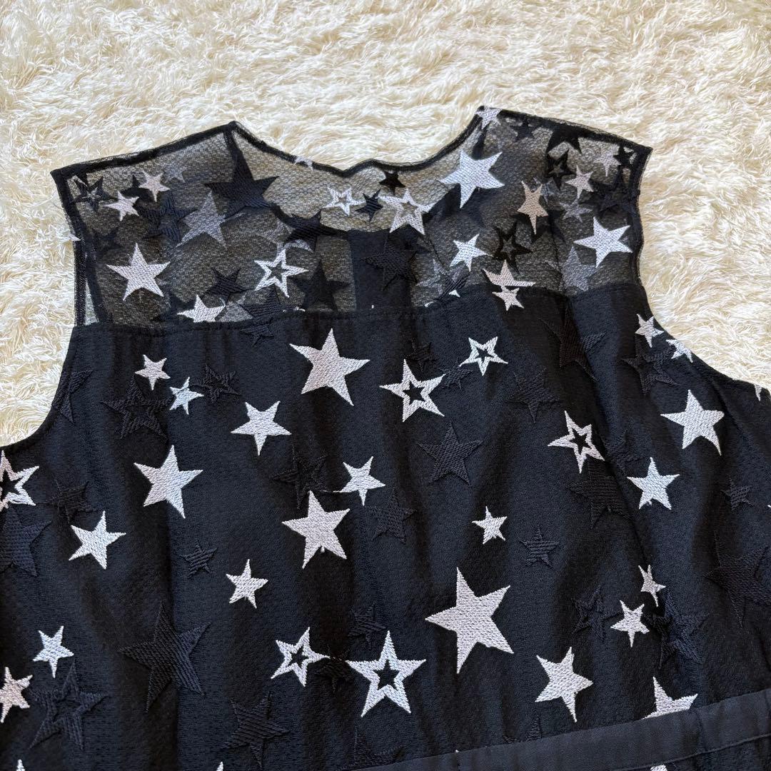 【美品】グレースコンチネンタル　ダイアグラム　ノースリーブワンピース　星柄　38