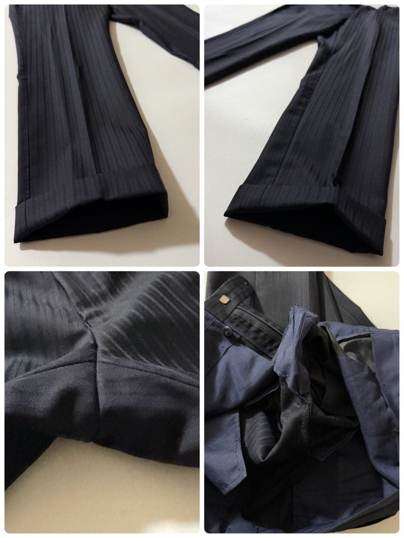 ペイズリー✨️ユニバーサルランゲージ 3ピース セットアップスーツ 裏地総柄 紺