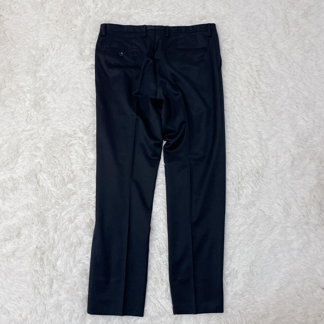 美品✨スーツカンパニー 黒タグ スリーピース 175 A6 シルク混 濃紺　L