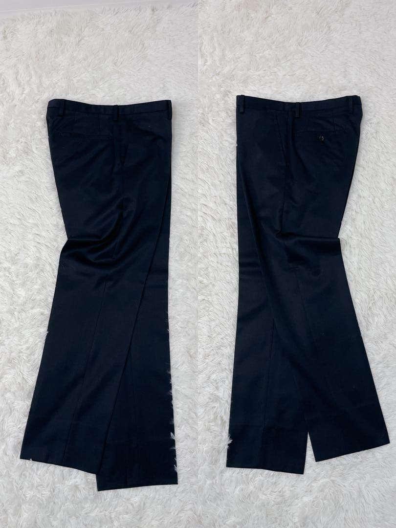 美品✨スーツカンパニー 黒タグ スリーピース 175 A6 シルク混 濃紺　L