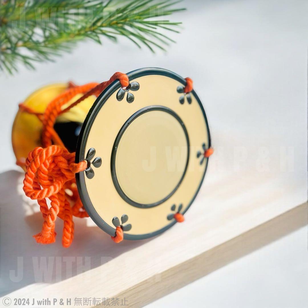 【宮本卯之助商店製】小鼓 合成皮革製小鼓 小鼓仕服つき 展示中古美品