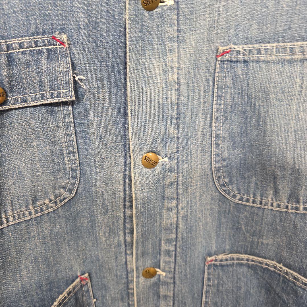 60s SEARS シアーズ　デニムカバーオール　ブランケットライナー　サイズL