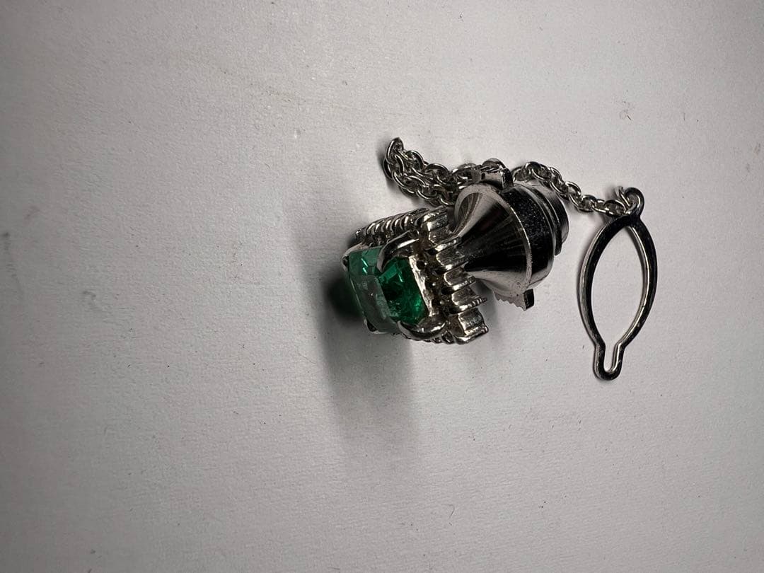 エメラルド 0.3ct!!! 極上ダイヤモンド Pt900 ネクタイピン