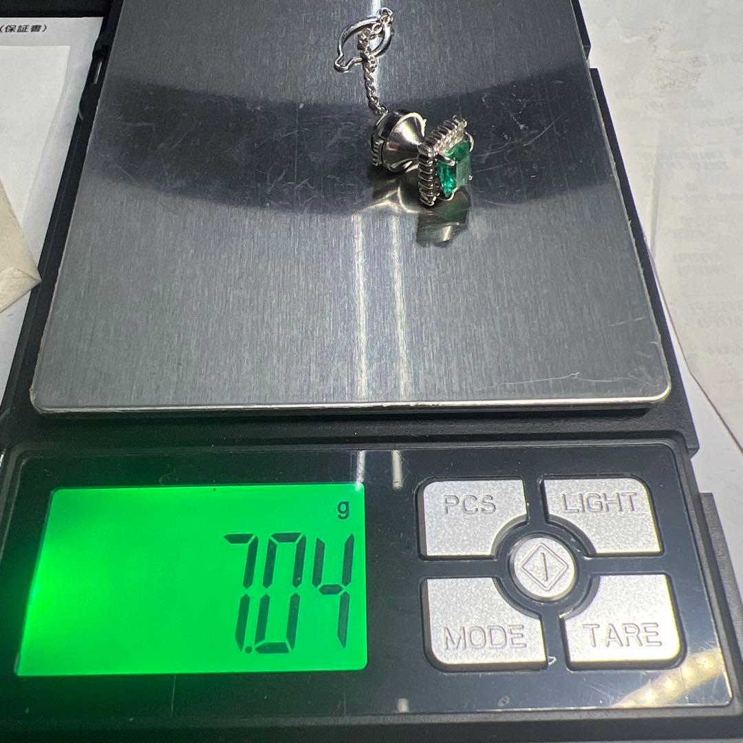 エメラルド 0.3ct!!! 極上ダイヤモンド Pt900 ネクタイピン
