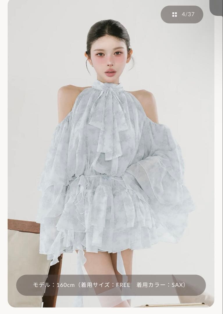 Darich トワルドジュイシフォンフリルミニワンピース