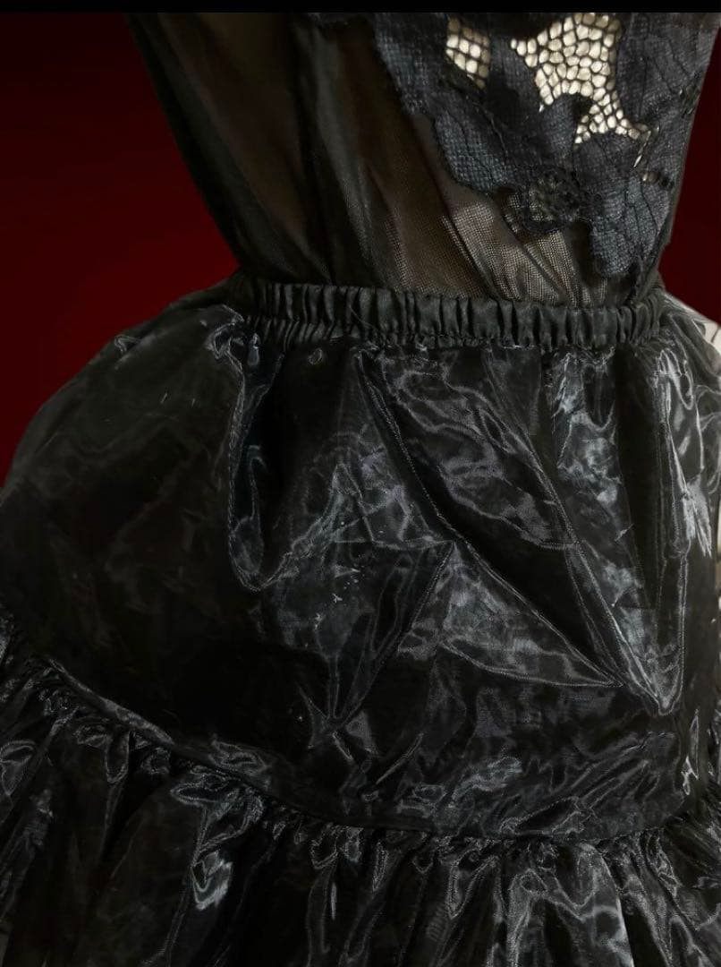 y2kゴシックフリルフェアリーグランジパニエミニスカ00sオーガンジー古着屋