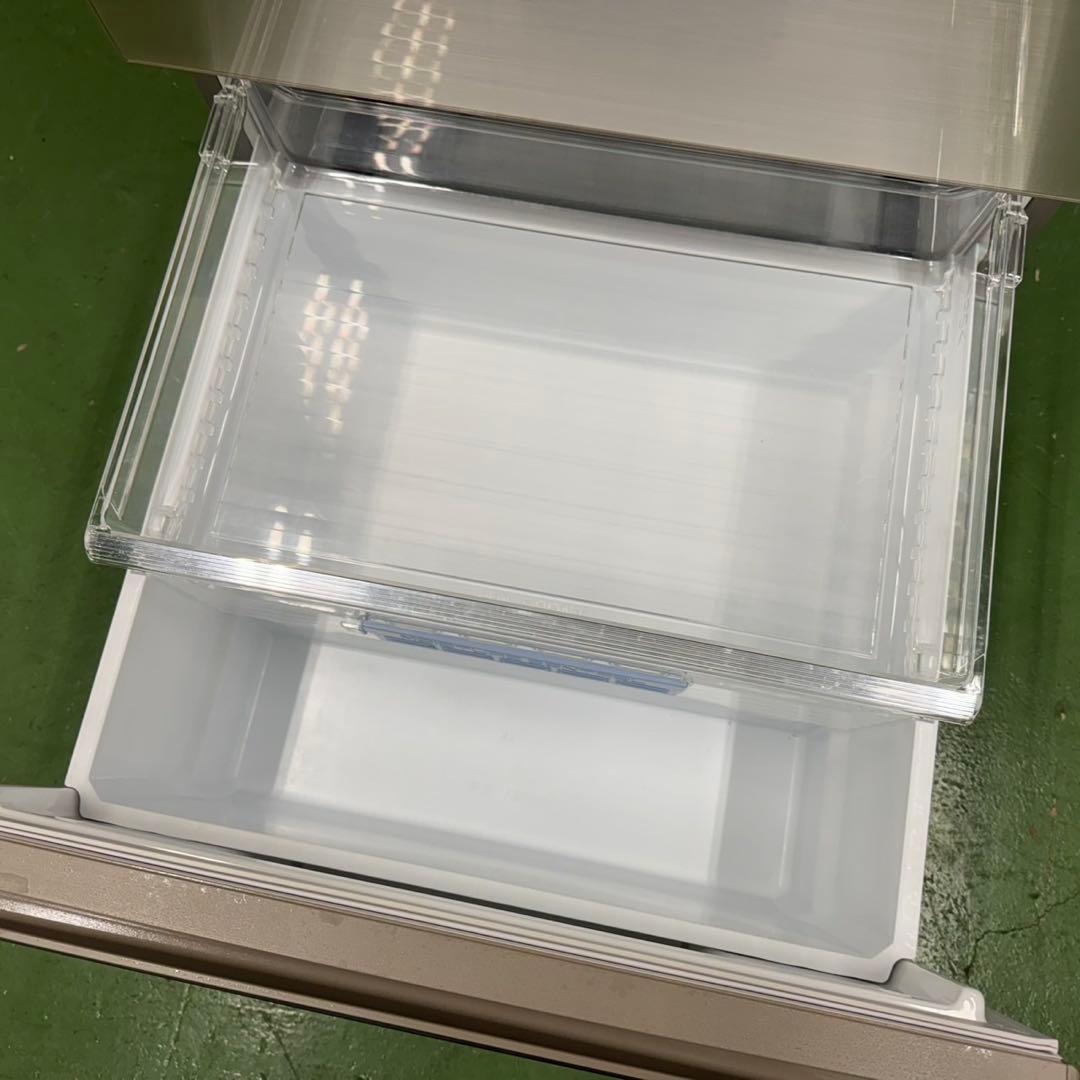 91 大型冷蔵庫　400L強　右開き　自動製氷機付　美品　家庭向　ガラストップ