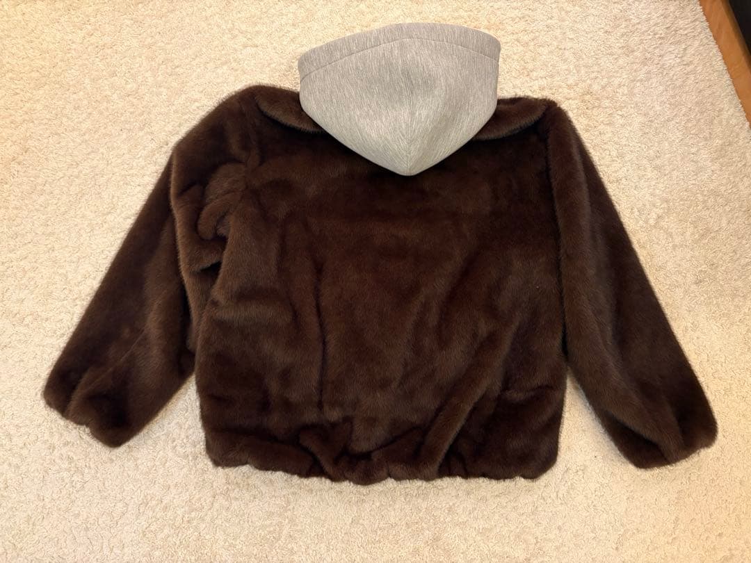 ZARA コントラストフェイクファーフード付きボンバージャケット☆M☆新品未使用