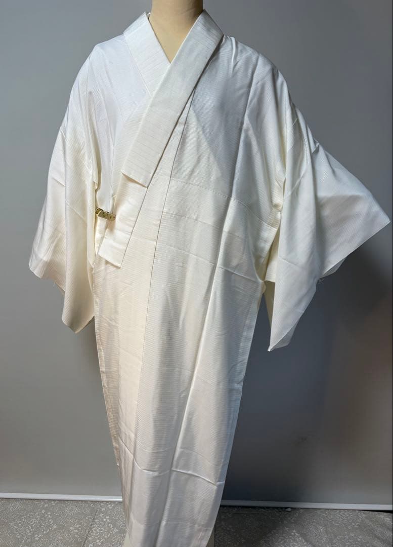 高級　夏用　長襦袢　正絹絽　後ろ紐通し　正絹絽半襟付　裄65袖丈48 新品