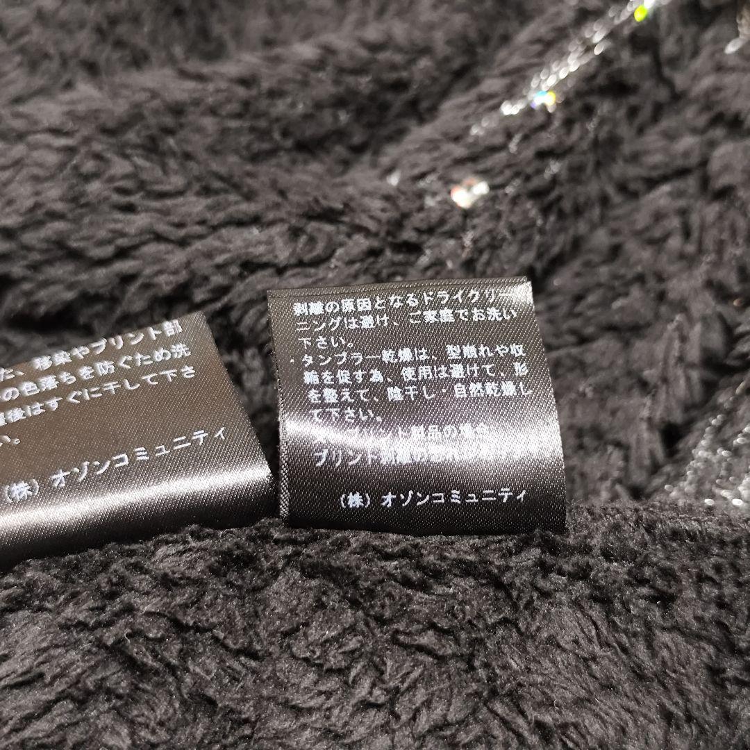 ヒステリックグラマー スカル刺繍 モコモコパーカー ブラック F