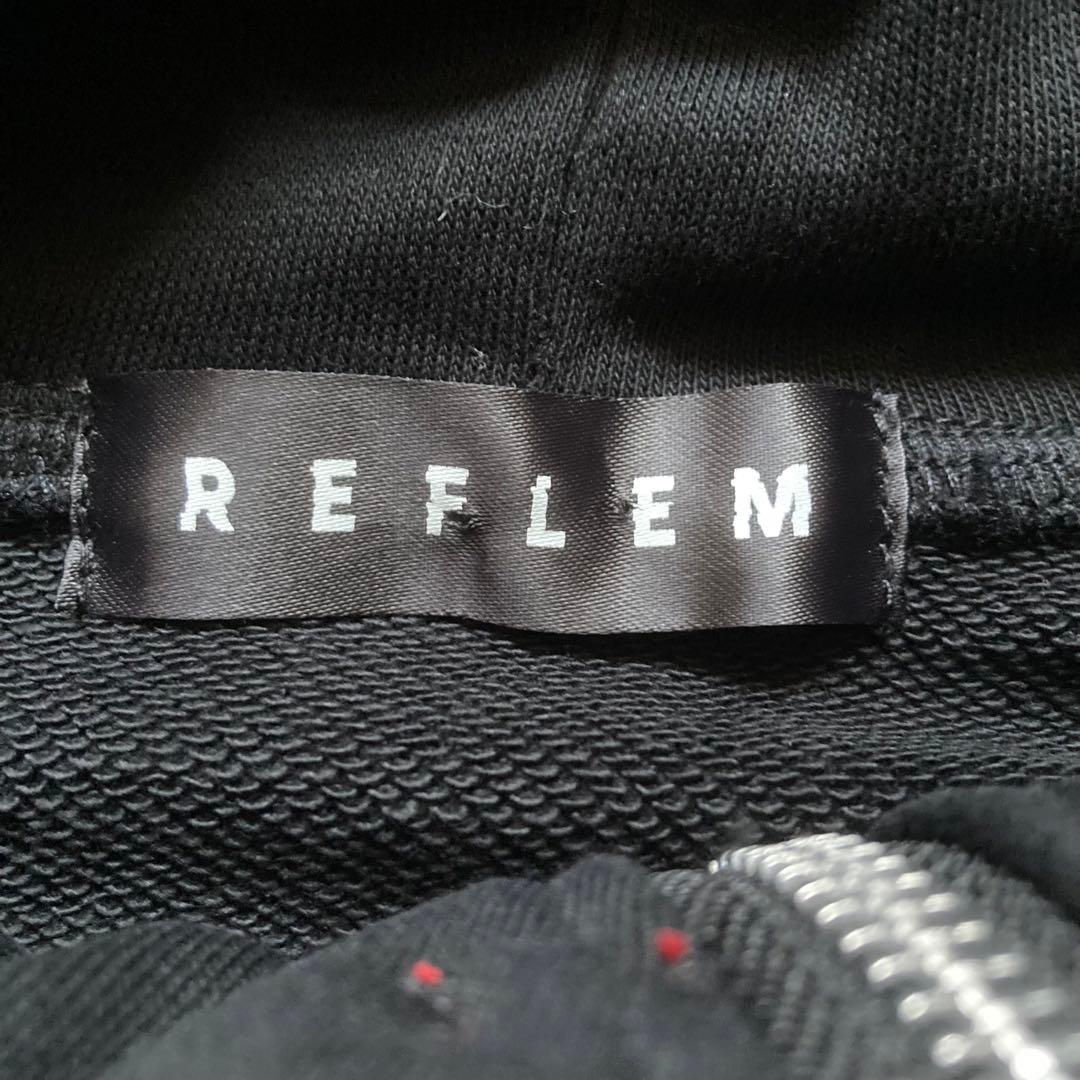 REFLEM レフレム クロップドチャイナパーカー ブラックレッド