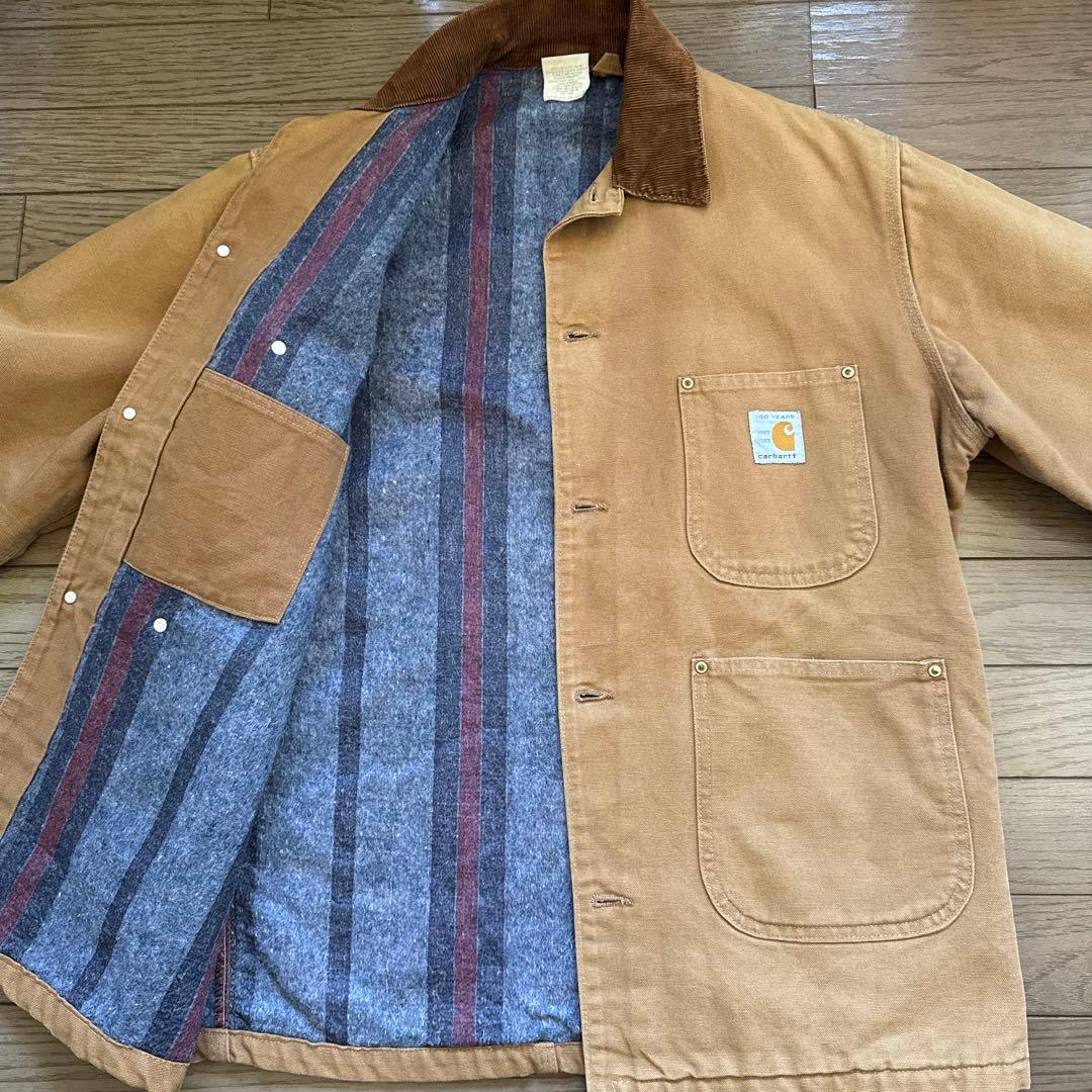 希少 星タグ Carhartt ミシガン チョアコート USA製 100周年