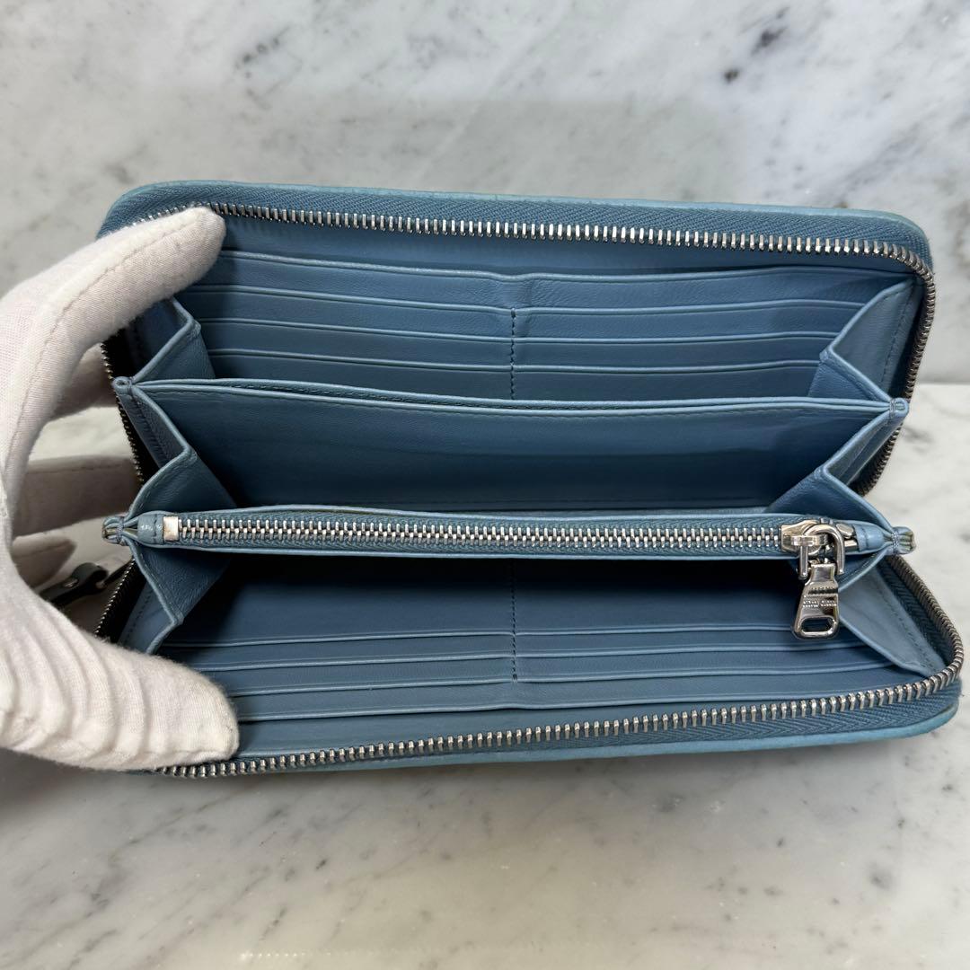 MIUMIU ミュウミュウ 長財布 本革 レザー マテラッセ アストラーレ 水色