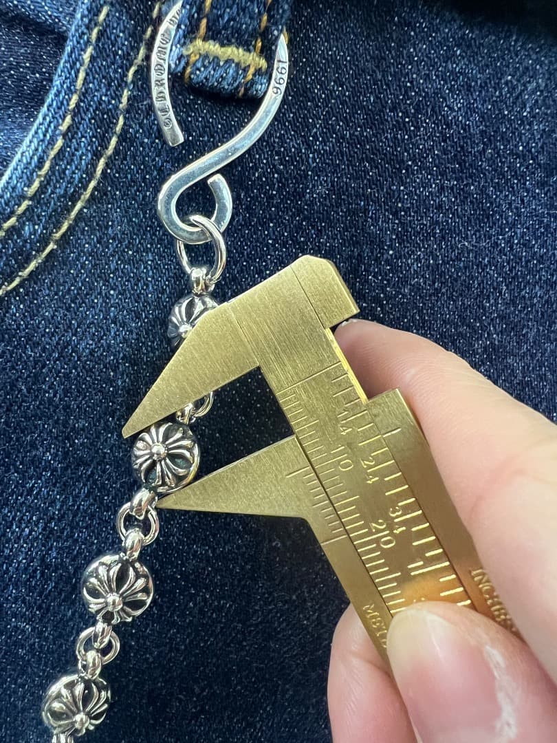 バイカー必須　ウォレット用プレーン　シルバーチェーン　TYPE1　QBKL012