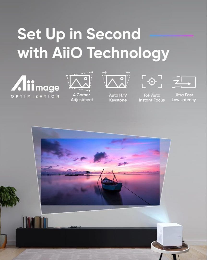 【残り1台未開封】NOMVDIC P1000 4K 短焦点 ホームプロジェクター