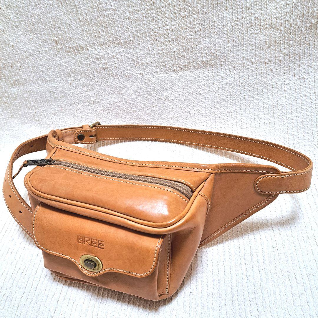 ブリーBREEボディーバッグ　ウェストポーチ　ヌメ革　レザーバッグ　ユニセックス