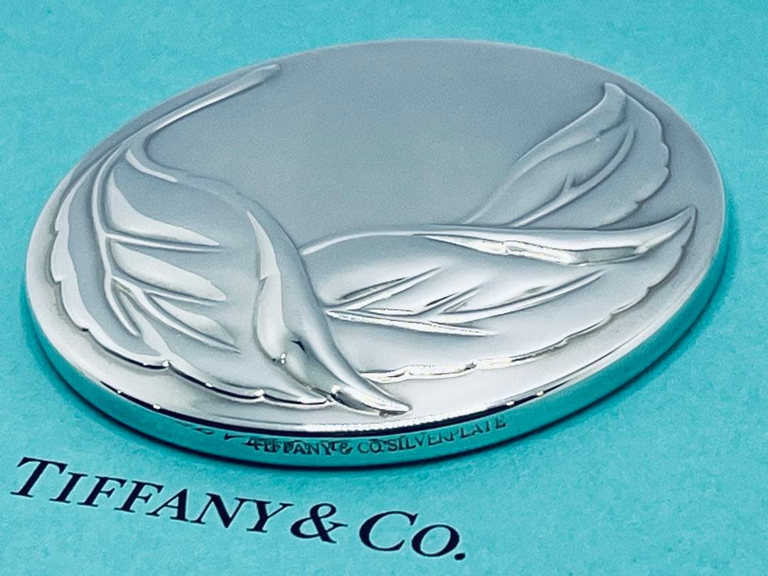 h884 希少　ティファニー　オリーブ　リーフ　コンパクトミラー 手鏡　携帯