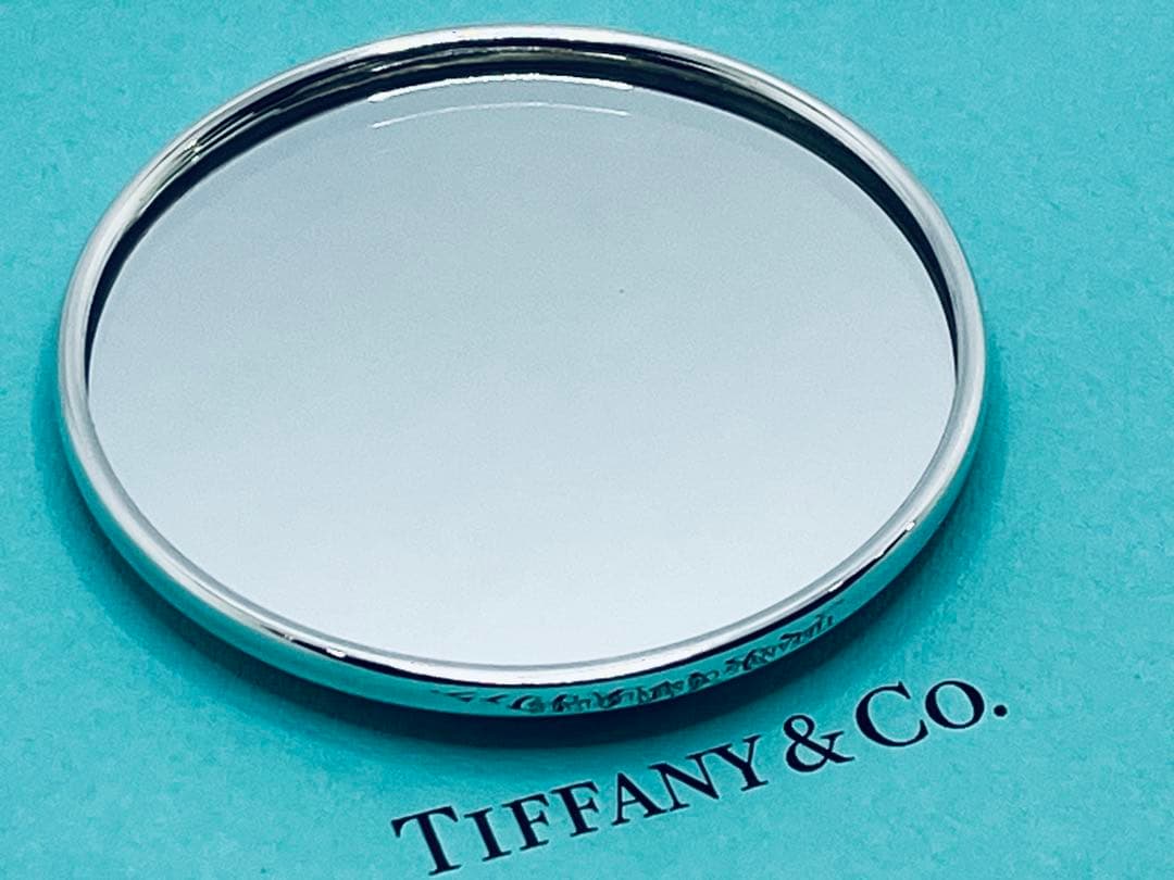 h884 希少　ティファニー　オリーブ　リーフ　コンパクトミラー 手鏡　携帯
