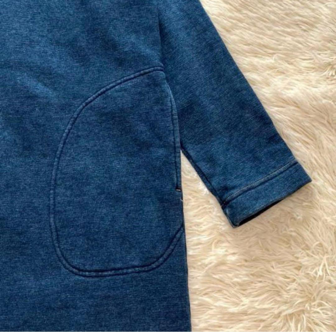 45R 裏毛のドレス ロングワンピース インディゴ スウェット生地