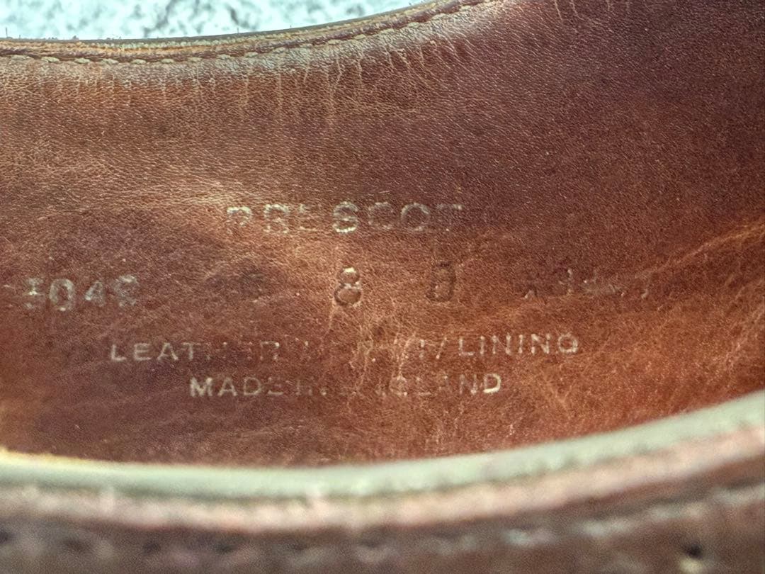 純正ツリー付　クロケット&ジョーンズ　プレスコット　8D　ダークブラウン　袋付