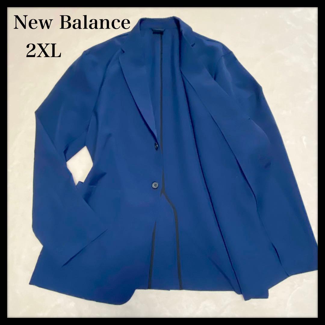 ニューバランス　テーラードジャケット　ネイビー　ストレッチ　アンコン　2XL