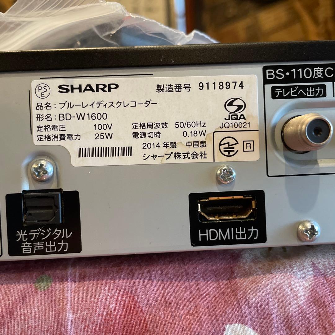 SHARP BD-W1600 12倍録 1TB 新品リモ等付　フル装備 完動品！
