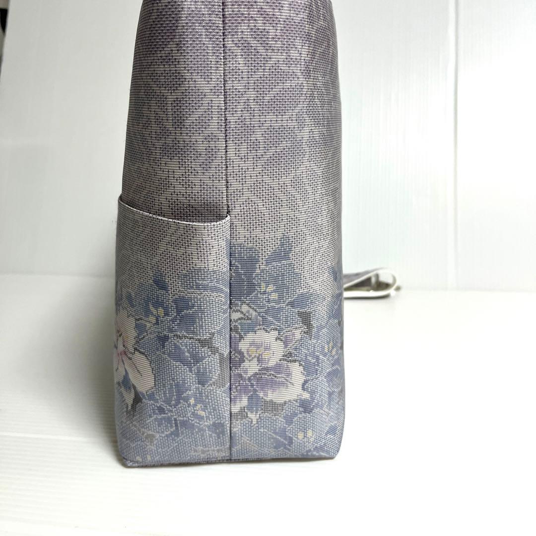 【まっきーです オーダー品】白大島紬リメイク2ウェイ大トートバッグ