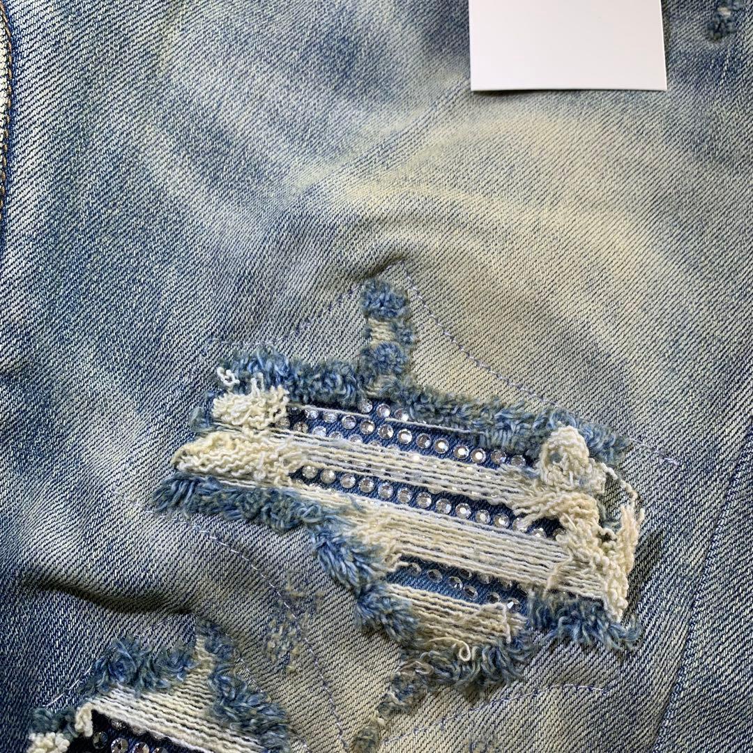 mnml ミニマル【新品未使用品】ラインストーンストレッチスキニーデニム 30