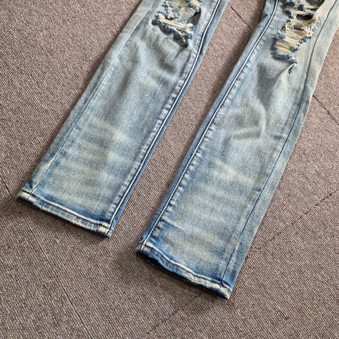 mnml ミニマル【新品未使用品】ラインストーンストレッチスキニーデニム 30