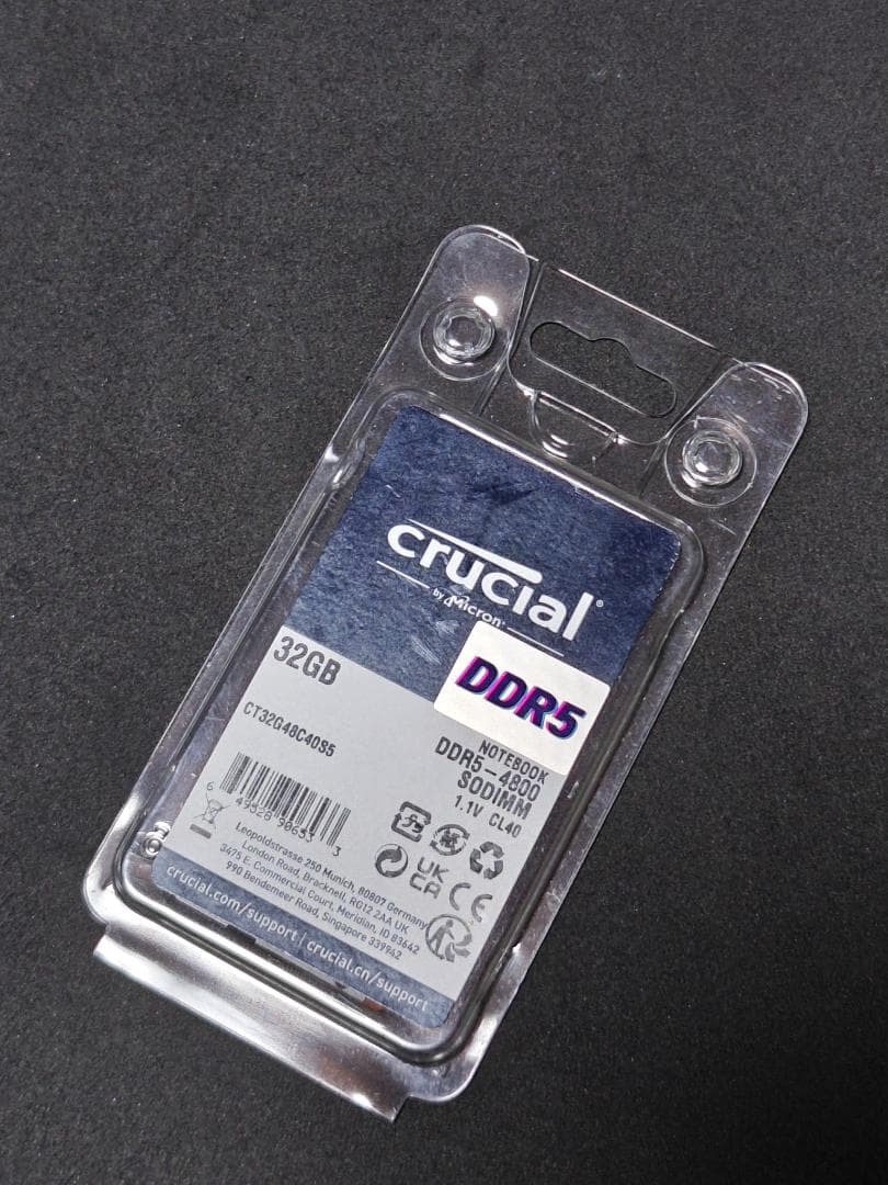 ノートPCメモリ DDR5 32GB クルーシャル