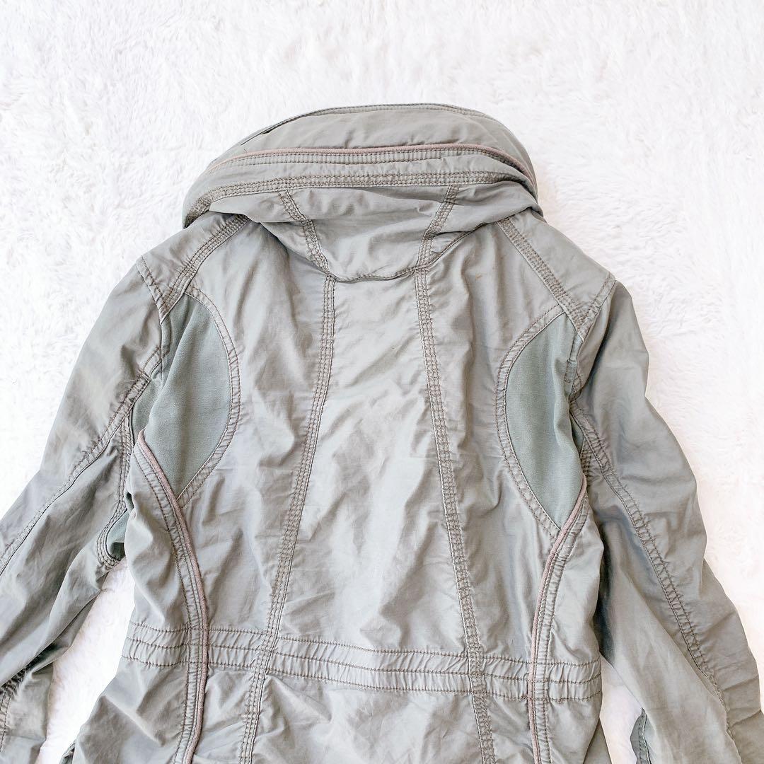 ゴア カーキミリタリージャケット フード収納 綿100% アウター 羽織 メンズ