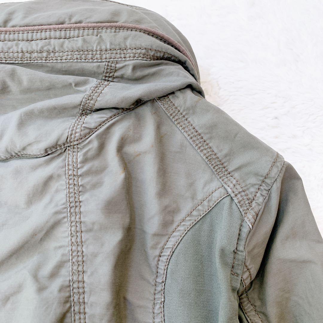 ゴア カーキミリタリージャケット フード収納 綿100% アウター 羽織 メンズ