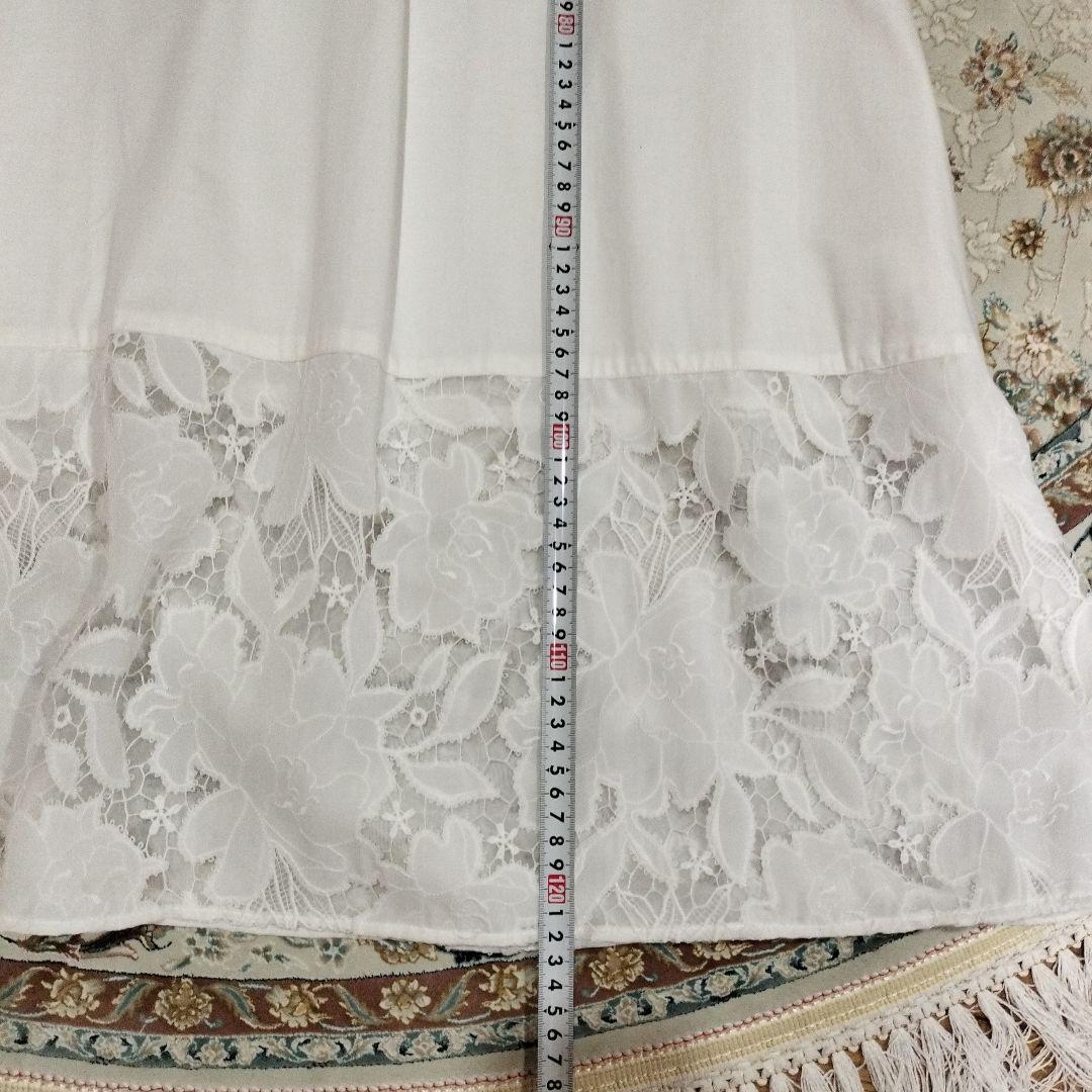 あや2121 ELIN ホワイト長袖ワンピース アドーアVネックセーター