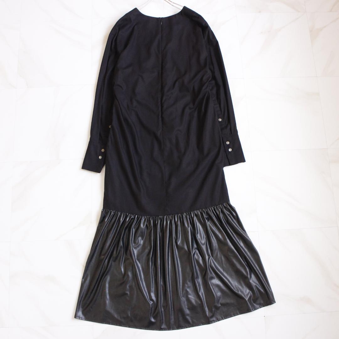 ADORE クリアコットンワンピース Mサイズ ブラック ドッキングデザイン