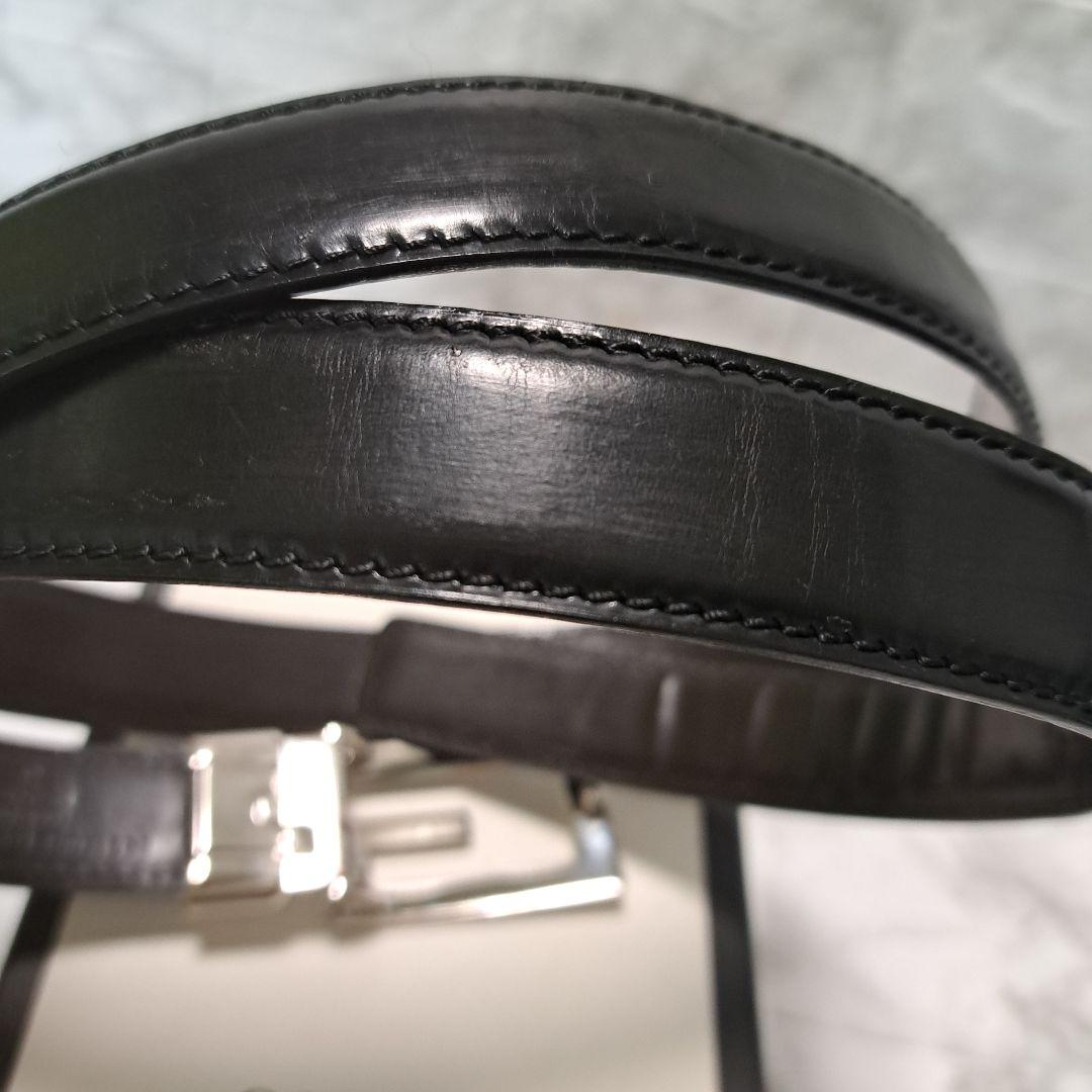 ✨美品✨GUCCI グッチ ベルト Gバックル シルバー金具 本革 ビジネス