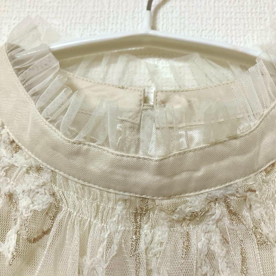 ドリードール　フェザーフラワーチュールドレス オケージョンドレス　エクリュ　M