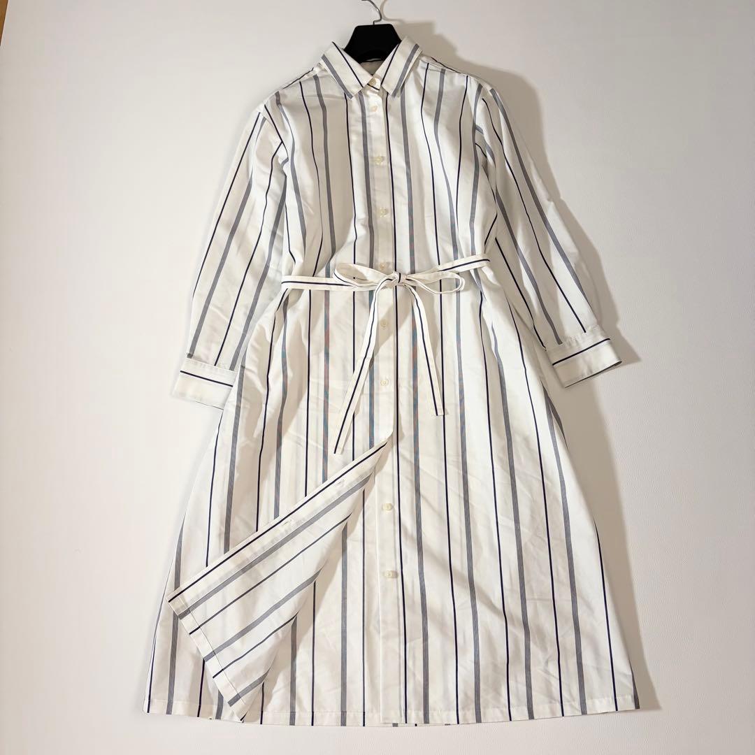 極美品　マッキントッシュフィロソフィー　近年　シャツワンピース　ストライプ