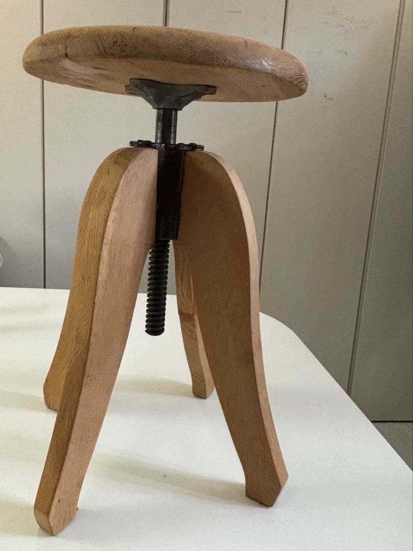 アンティーク　古道具　スツール 高さ調整可能