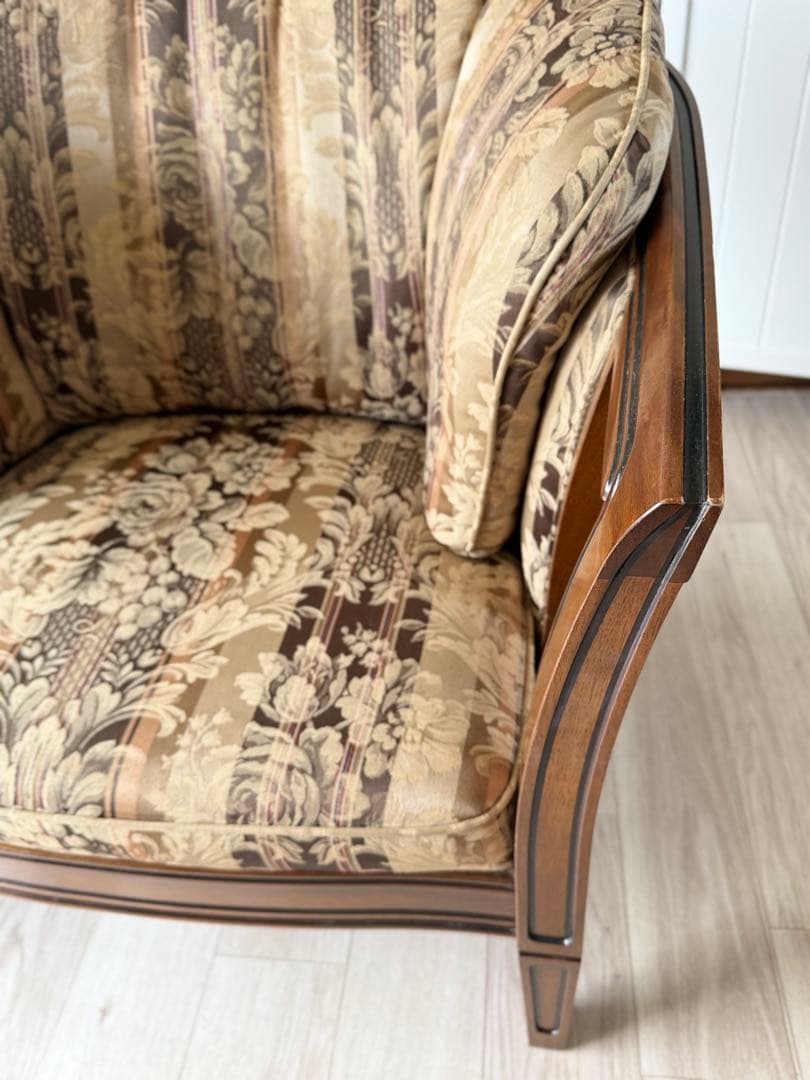 ロゼ　マルニ木工 地中海ロイヤル シャルル アームチェア 1人掛けソファ