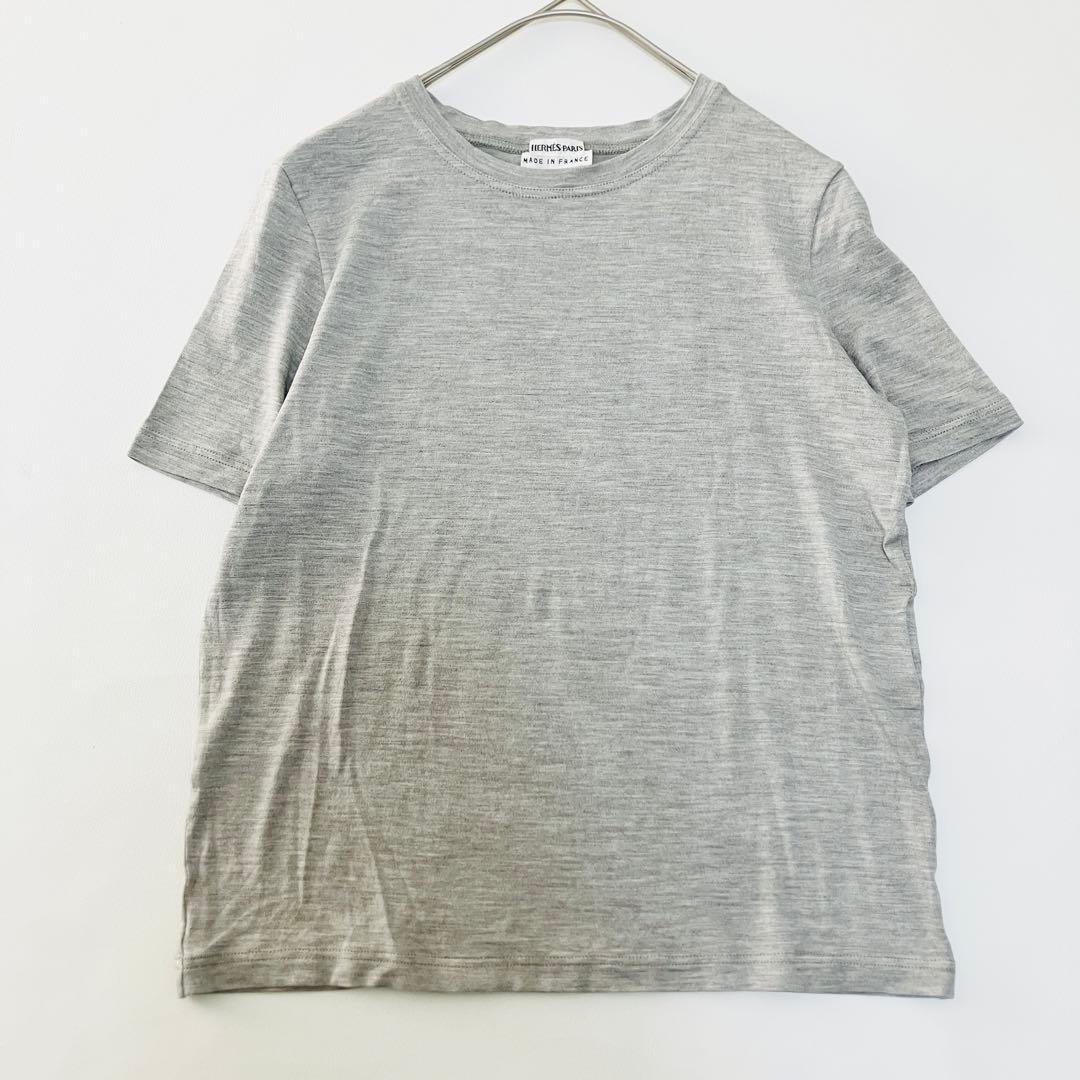 HERMES シルク　Tシャツ　マルジェラ期　34 グレー