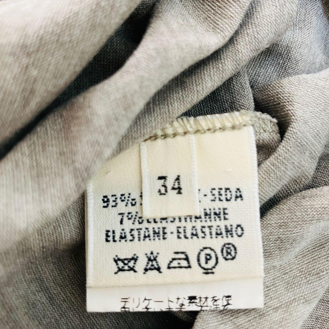 HERMES シルク　Tシャツ　マルジェラ期　34 グレー