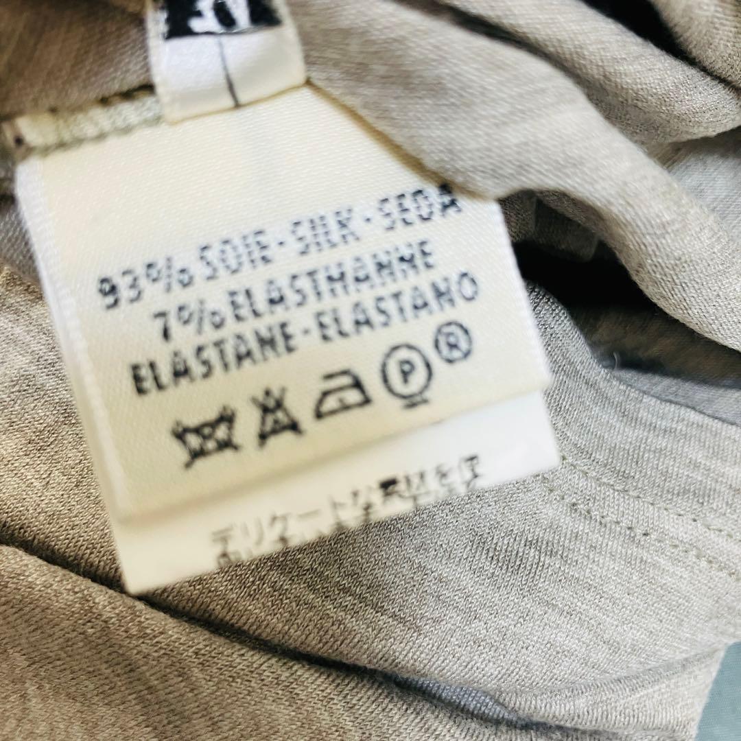 HERMES シルク　Tシャツ　マルジェラ期　34 グレー