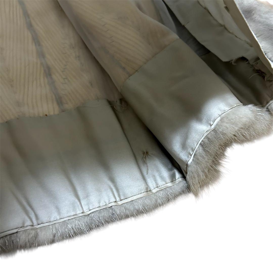 着丈110cm サファイアミンク ロングコート 毛皮 リアルファー サイズ11