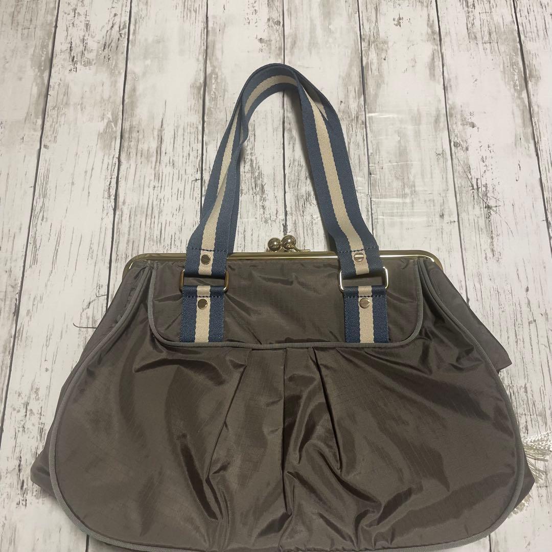 レスポートサック×風間ゆみえコラボ　ハンドバッグ　ガマ口バッグ　希少　グレー