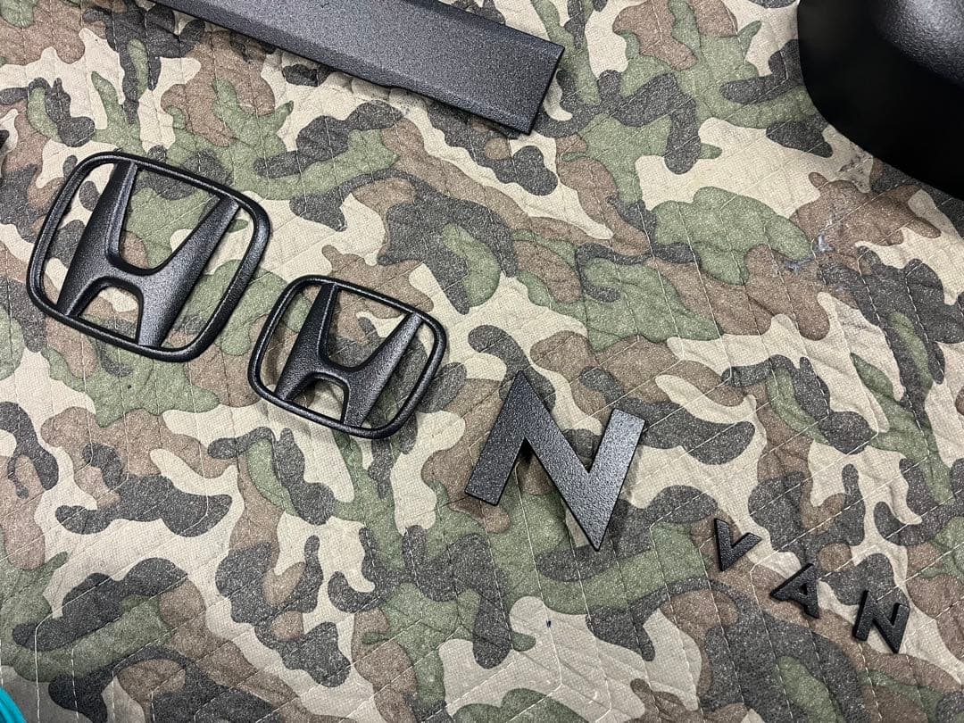 N-VANフロントグリル リア　ガーニッシュ　ミラーカバー　ラプターライナー塗装