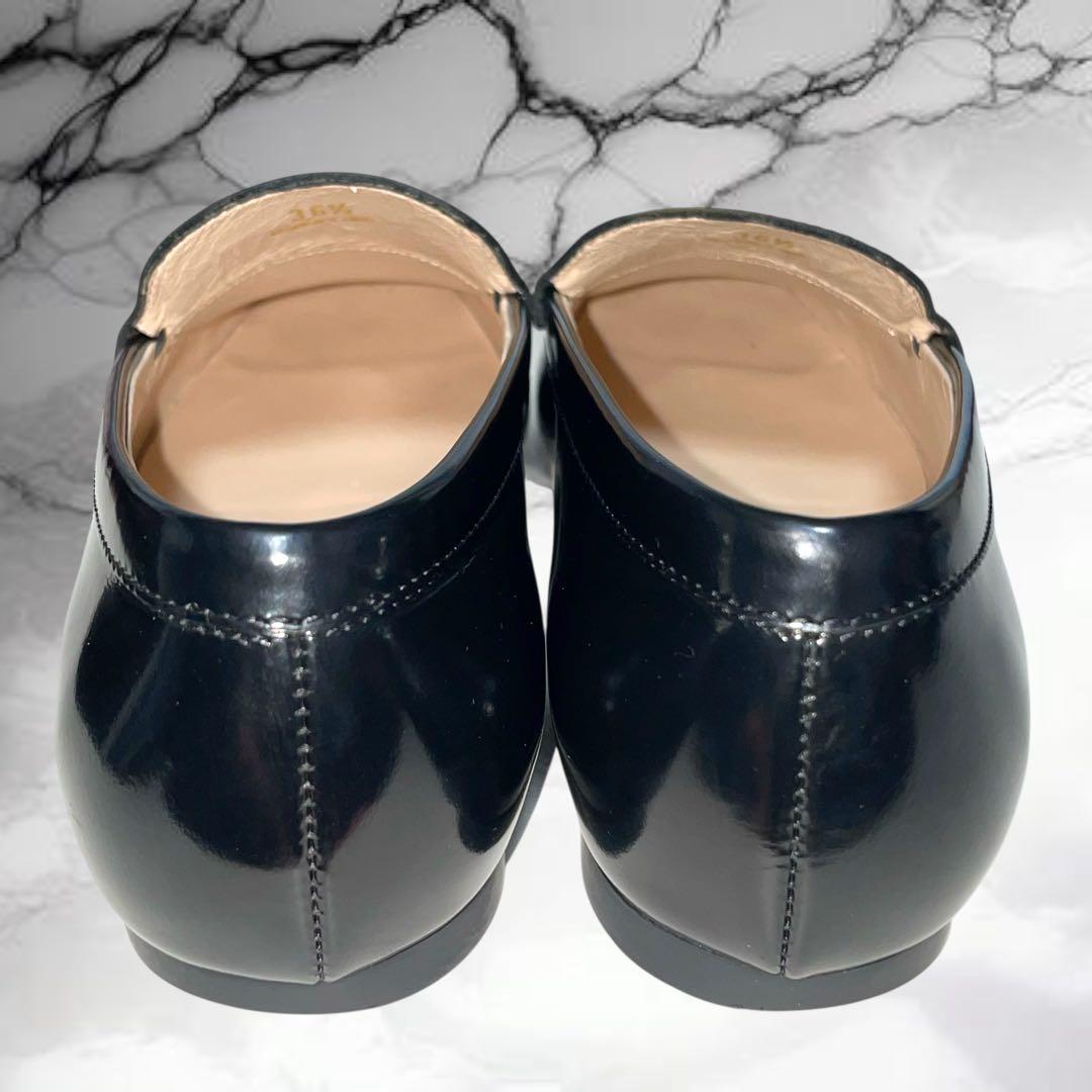 【トッズ】美品Tタイムレス レザー ローファー ゴールド金具 フラットシューズ