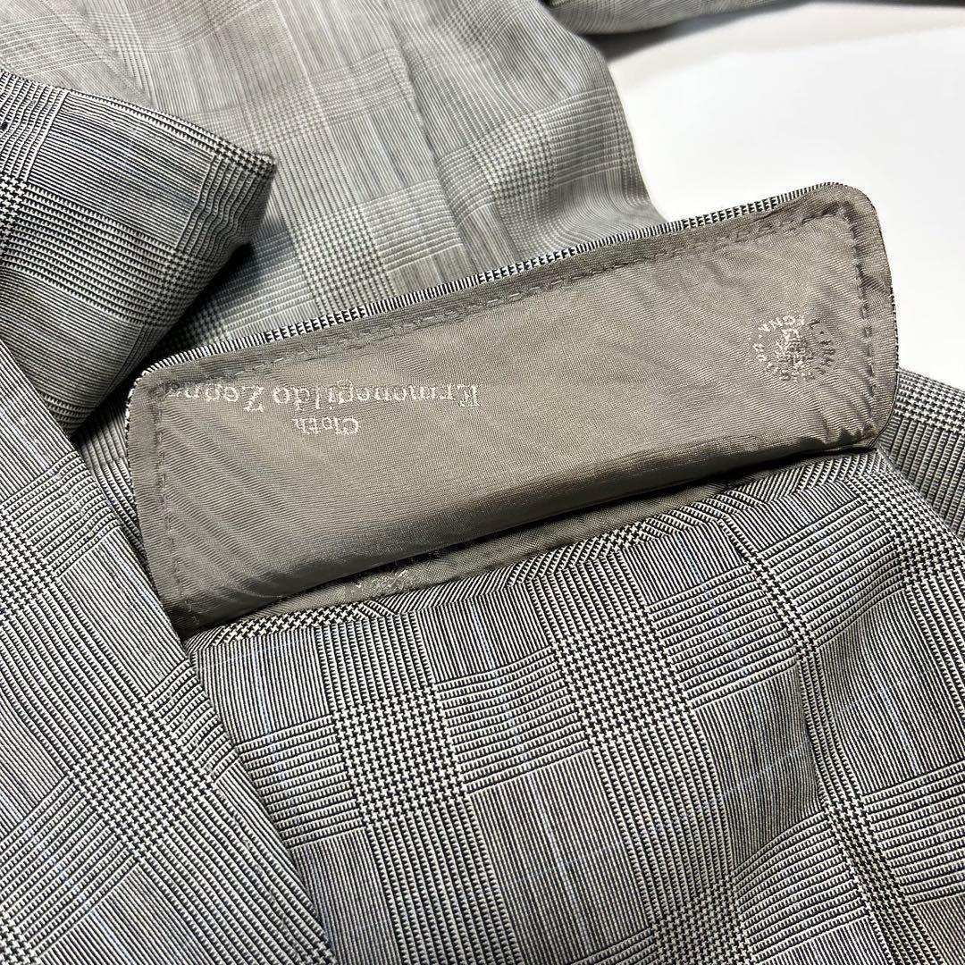 良品　ゼニアトロピカル　セットアップ グレー 通勤 M チェック　2B 定番