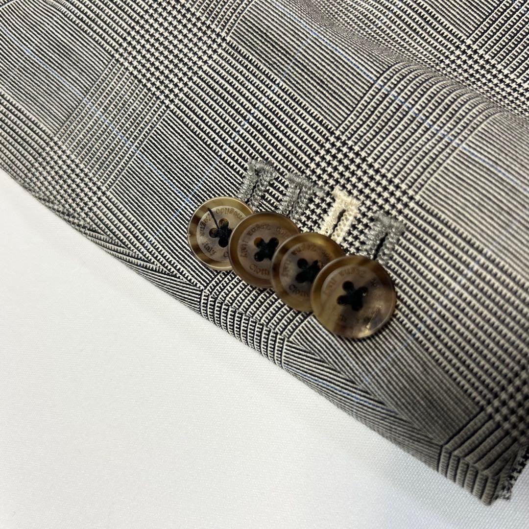 良品　ゼニアトロピカル　セットアップ グレー 通勤 M チェック　2B 定番