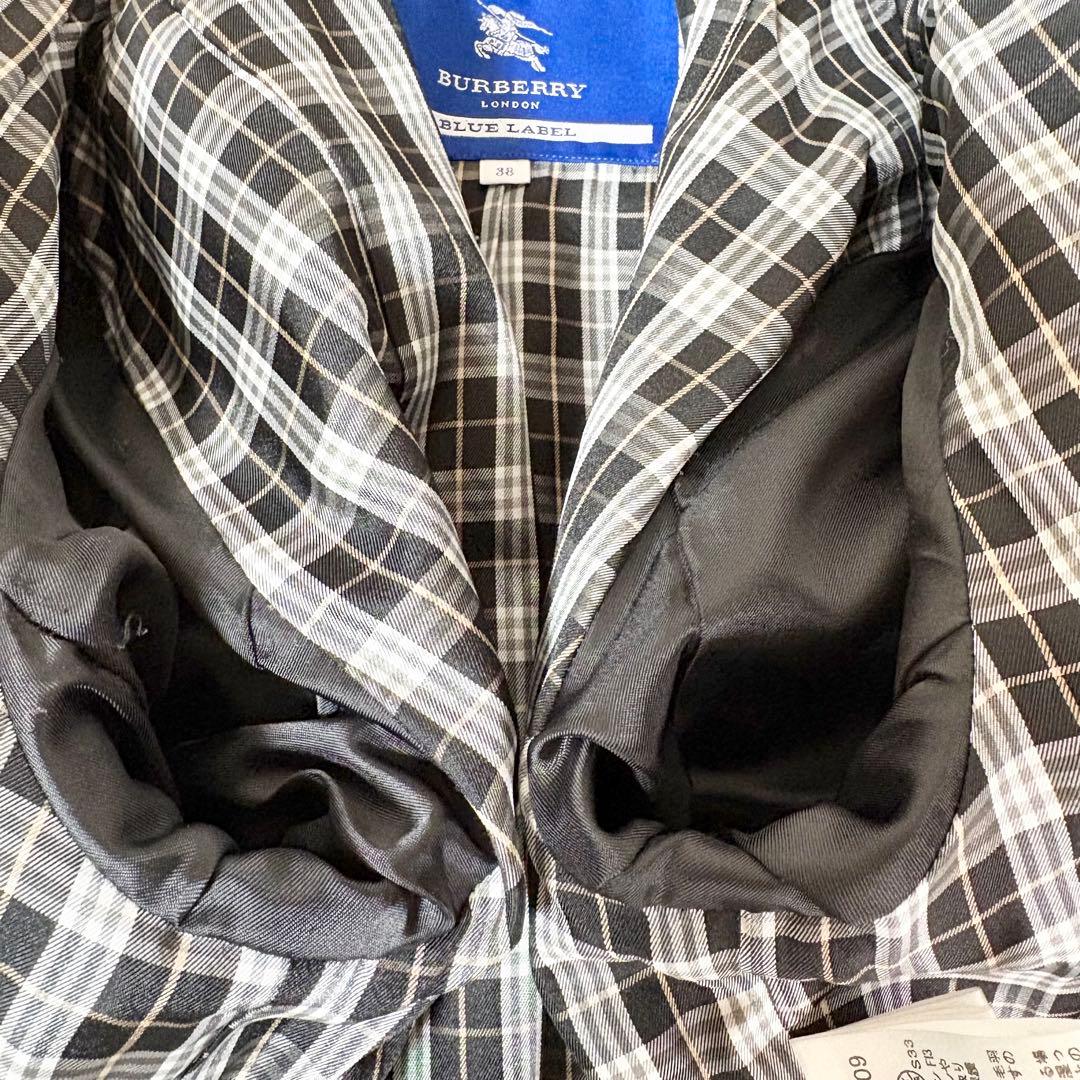 【人気】 バーバリーブルーレーベル フリル ウールコート 38 ブラック