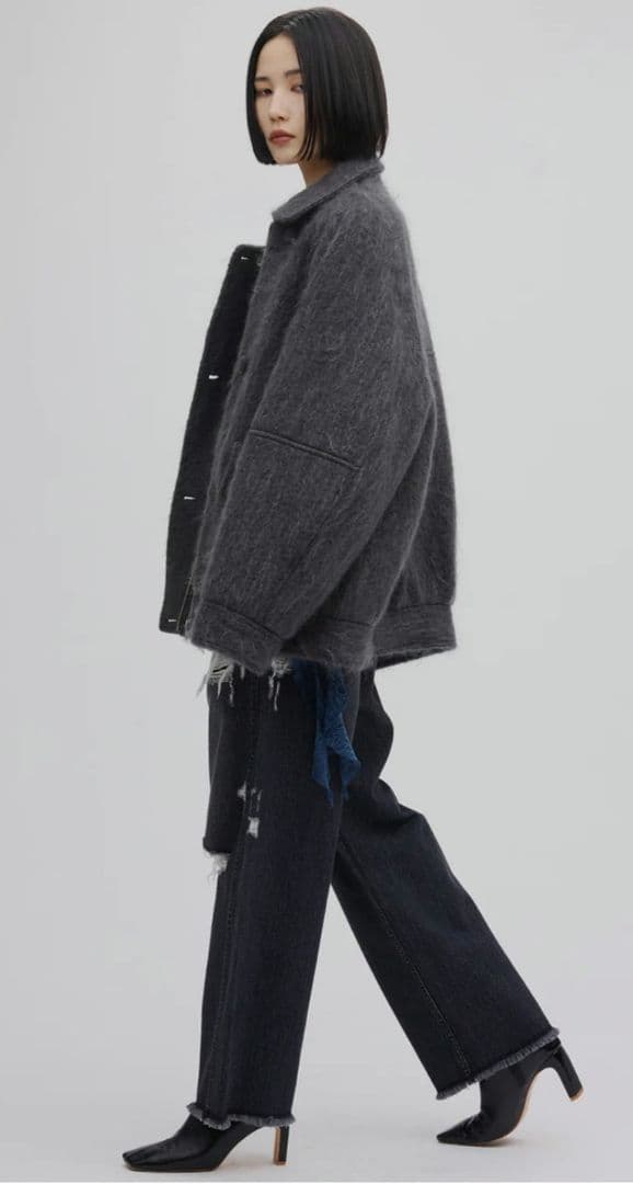 新品タグ付き アメリUND MOHAIR SHAGGY FLIGHTJACKET